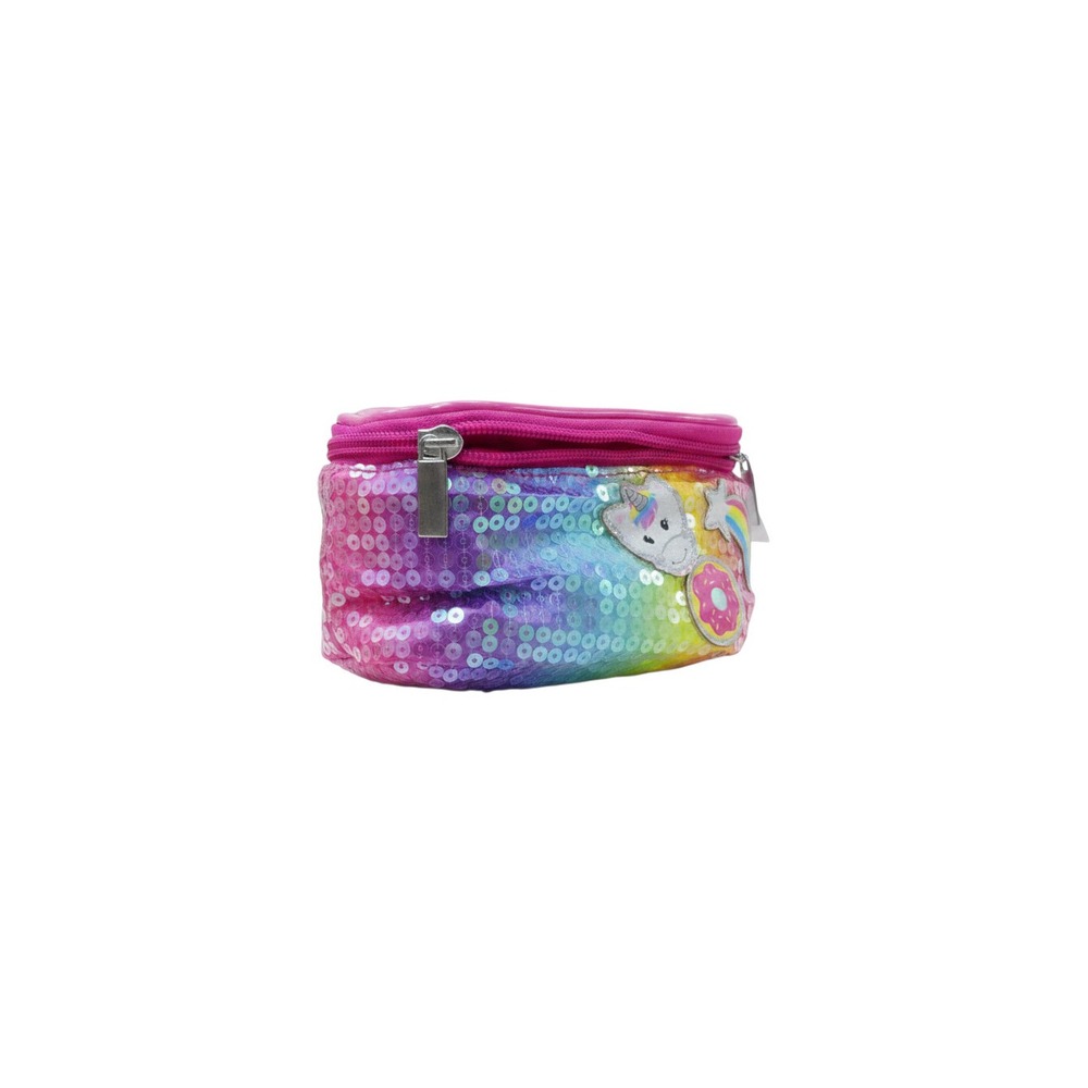 Claire's Cosmetic Bag Girls Small Rainbow NWT Sequin Unicorn Donut Patch Pouch